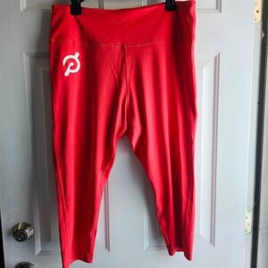 Peloton United London Capri Leggings Red Logo Activewear Size 2X